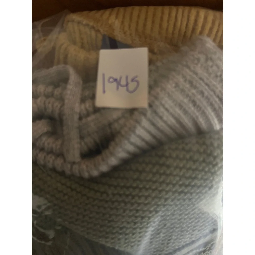 Old Navy & Carter's Knit Pants Bundle Baby 6-12M Modern Waffle & Striped 3pk